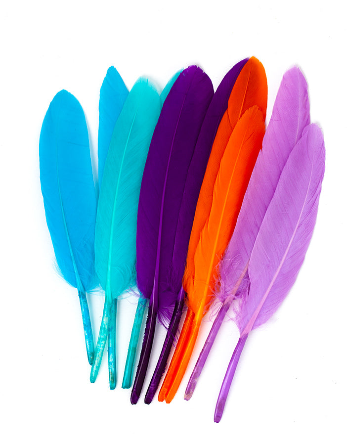 Hair product colored feather hair ornament orange AFROline (1pc)-2