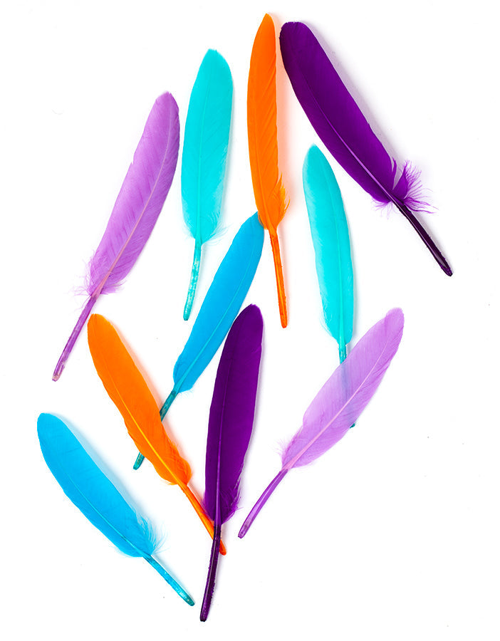 Hair product colored feather hair ornament orange AFROline (1pc)-3